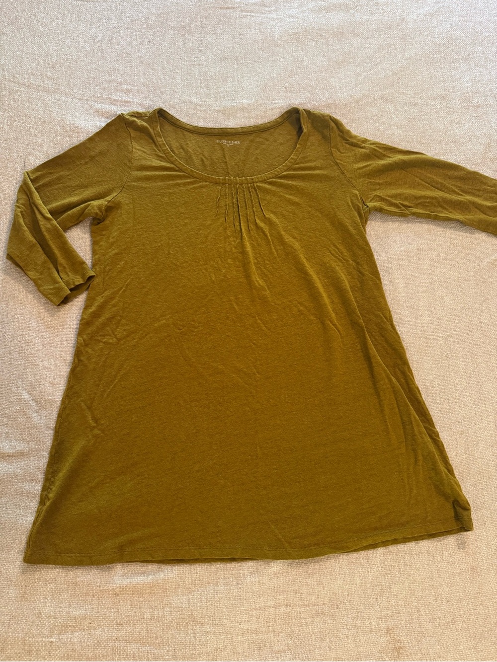 Eileen Fisher Linen Tunic Medium 3/4 Sleeve